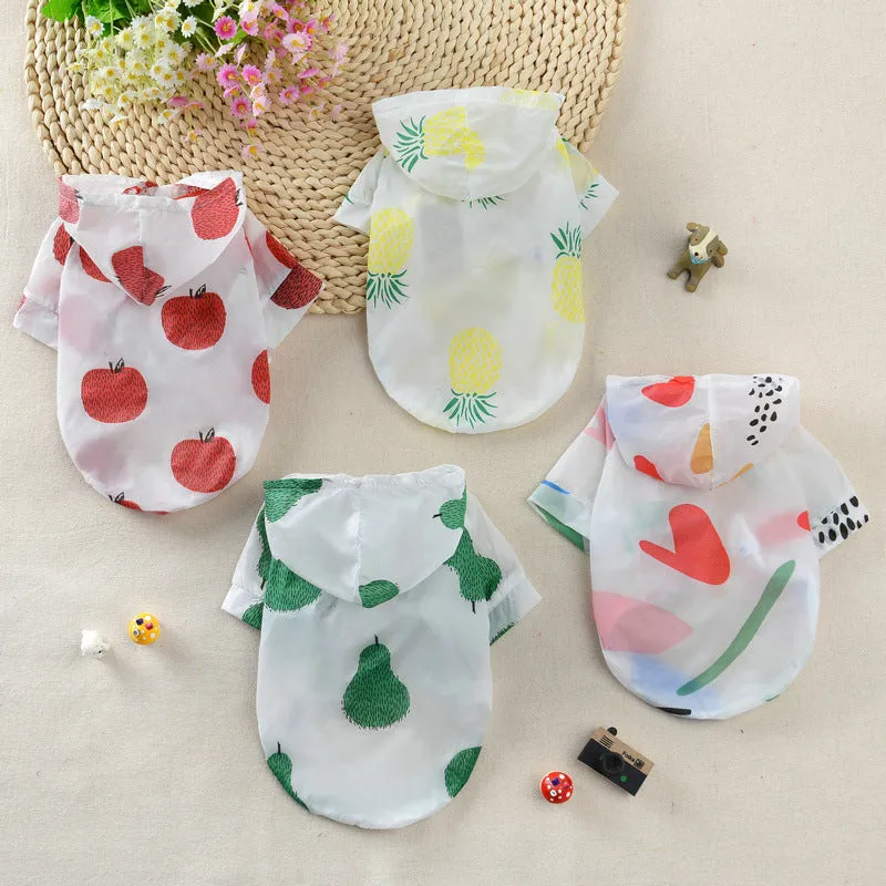 Thin Breathable Pet Shirt With Hood
