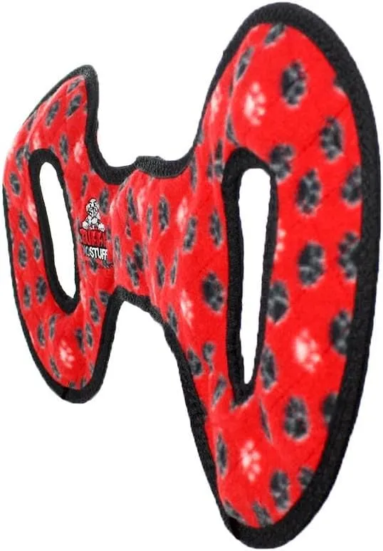 TUFFY - World's Tuffest Soft Dog Toy - NO Stuff Tug-O-War - Squeakers - Multiple Layers. Made Durable, Strong & Tough. Interactive Play (Tug, Toss & Fetch). Machine Washable & Floats (Red Paw)
