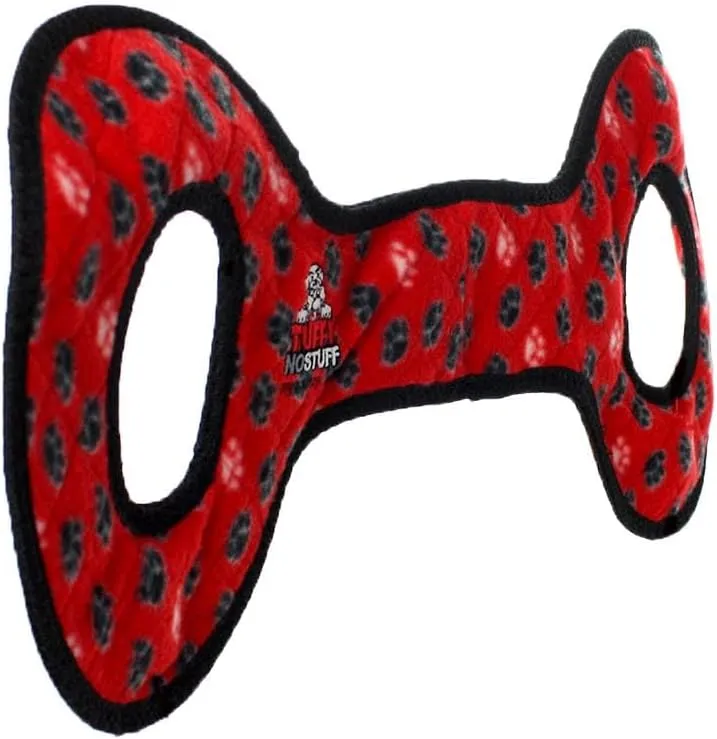 TUFFY - World's Tuffest Soft Dog Toy - NO Stuff Tug-O-War - Squeakers - Multiple Layers. Made Durable, Strong & Tough. Interactive Play (Tug, Toss & Fetch). Machine Washable & Floats (Red Paw)
