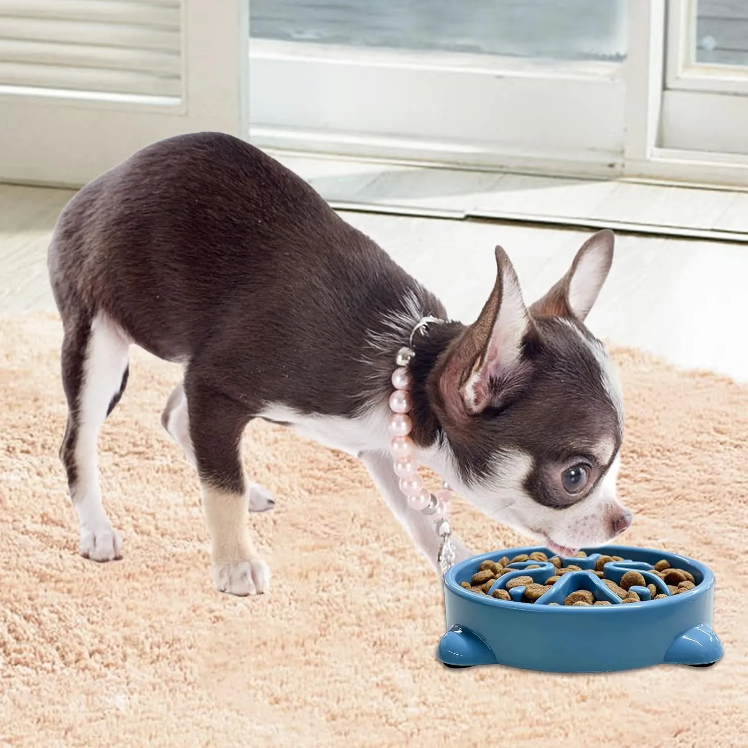 VANNON 2 Pack Slow Feeder Dog Bowls Non Slip Puppy Bowl Durable Dog Puzzle Feeder Bloat Stop Food Bowls for Puppy and Small Dogs, BPA Free, 1 Cup