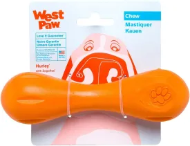 WEST PAW Zogoflex Hurley Dog Bone Chew Toy  Floatable Pet Toys for Aggressive Chewers, Catch, Fetch  Bright-Colored Bones for Dogs  Recyclable, Dishwasher-Safe, Non-Toxic, Small, Tangerine