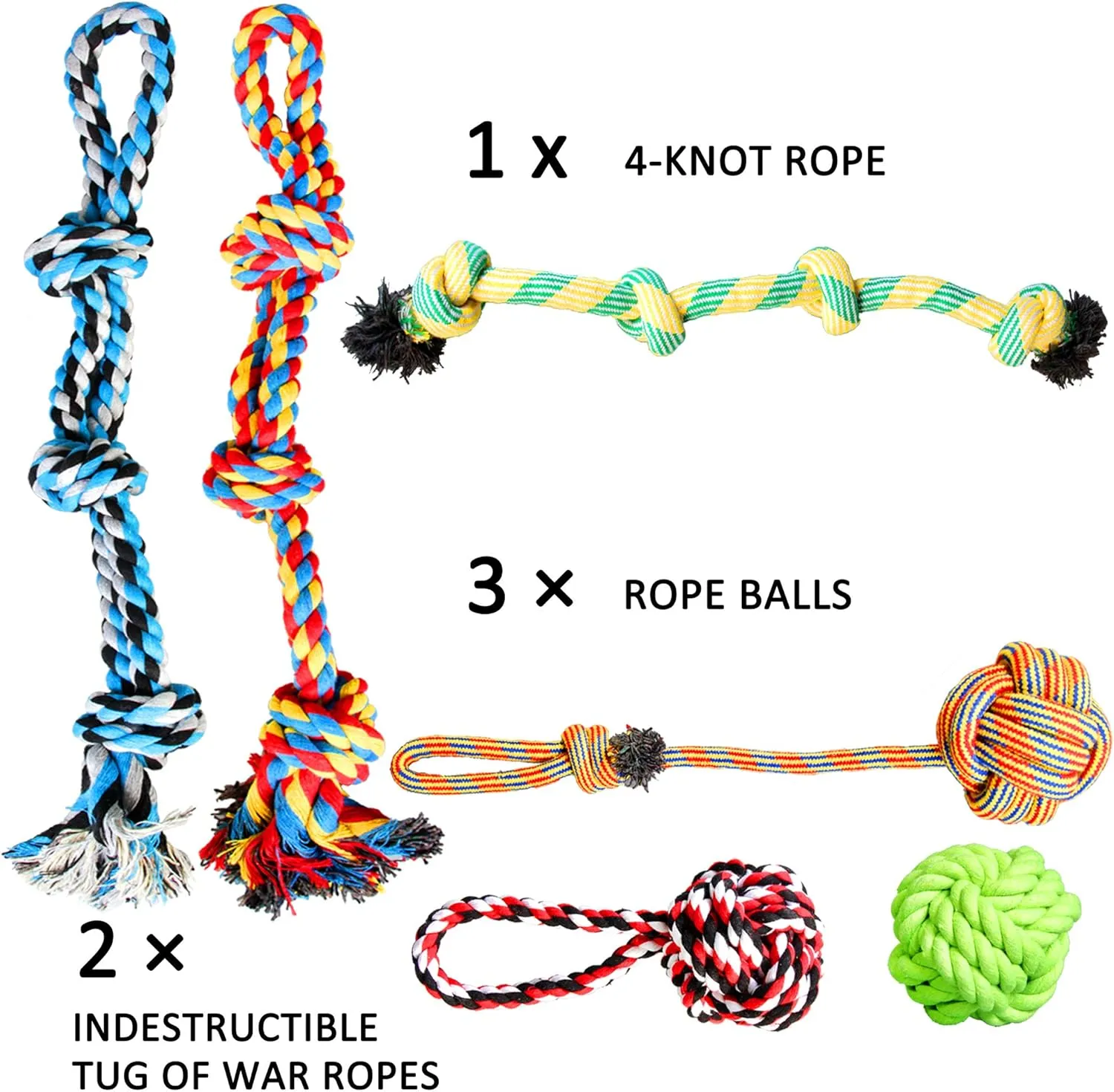 Youngever 6 Pack Large Dog Rope Toys, Dog Chew Toys, Dog Toys for Large, XL Large Dogs